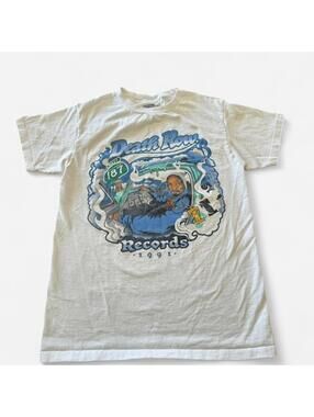 White Death Row Records Snoop Dogg vintage style graphic tee, small, 17” ptp